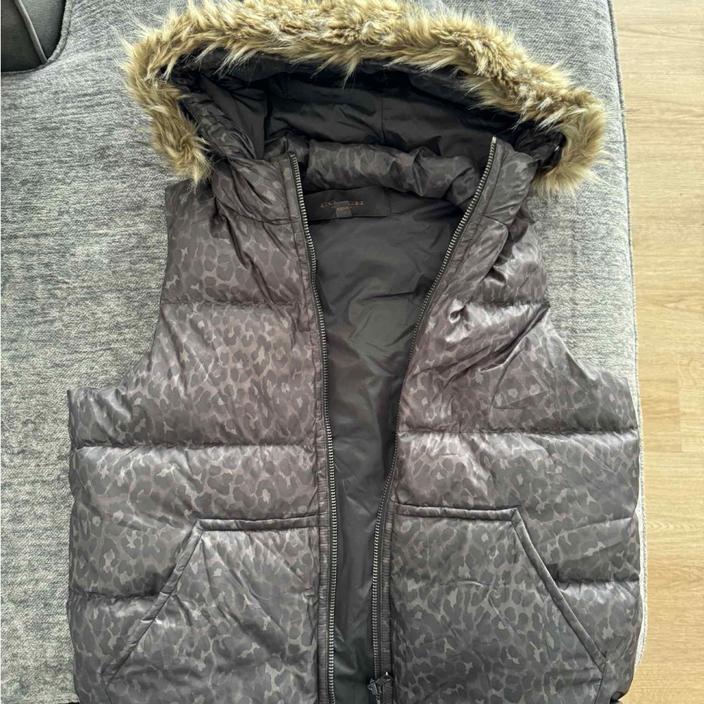 Coach Black and Gray Patterned Vest